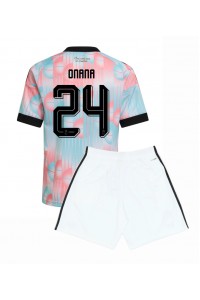 Belgia Amadou Onana #24 Jalkapallovaatteet Lasten Vieraspeliasu MM-kisat 2026 Lyhythihainen (+ Lyhyet housut)